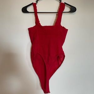 Free People Red BodySuit